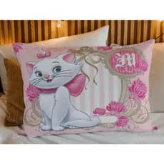 Fronha 70x50 cm Infantil Personalizada Capa de Travesseiro Gata Marie em Micropercal
