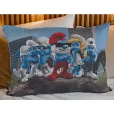 Fronha Infantil Personalizada Capa de Travesseiro Smurfs 70x50 em Micropercal