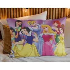 Fronha Infantil Personalizada Capa de Travesseiro Princesas 70x50 em Micropercal