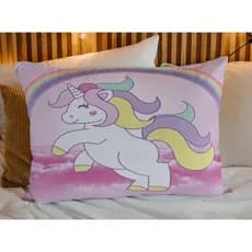 Fronha Infantil Personalizada Capa de Travesseiro Unicornio 70x50 em Micropercal