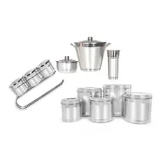 Kit 12 Peças com Latas Porta Condimentos e Kit Pia Ideal para Organização da Cozinha