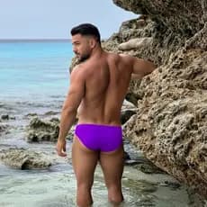 SUNGA SLIP ROXA FÚCSIA ROXO - Masculina slim  Moda Praia Short Sunga de banho masculina lisa slip forro frente e costa