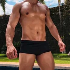 SUNGA CLÁSSICA PRETA - TRADICIONAL VERÃO 2025 Masculina Moda Praia Short de banho forro frente e costa