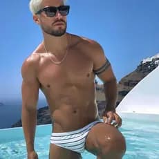 SUNGA SLIP LISTRADA PRETA E BRANCO  SLIM CAVADA VERÃO 2025 Masculina slim  Moda Praia masculina lisa slip forro fre