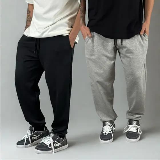 Calça Moletom Flanelado Preta Cinza Jogger Masculina Basica Confortavel Dia a Dia treino Casual