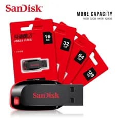 Pendrive Sandisk 32/64/ 128gb 2.0 Preto (ORIGINAL )