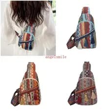 Nylon Crossbody Bolsa Boêmio Slings Mochila Peito Pequena