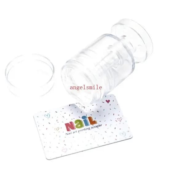 Conjunto Carimbo Francês Giratório Para Arte Unhas Raspadores Gelatina