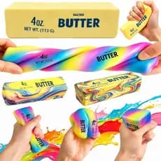 2 Pcs Butter Squishy Stress Toy Lifelike Stick Fidget , Slow Rising Soft Squeeze Para Adultos Alívio Do Estresse E Da An