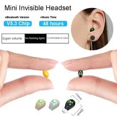 Mini Fone De Ouvido Invisível Bluetooth 5.3 Intra-Auricular TWS Fones Sem Fio ENC Redução De Ruído HiFi Com Microfone