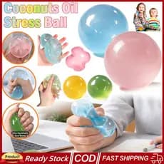 4 Peças De Óleo De Coco Mole Bola De Estresse Lento Subindo Modelável Translúcido Sensorial Brinquedo Para Alívio De Ans