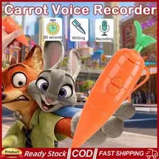 Caneta Gravadora De Voz De Cenoura Multifuncional Zootopia Brinquedo De Som Eletrônico Pode Escrever Esferográfica Graff