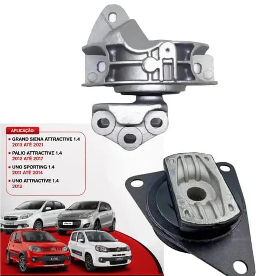 Kit 2 Coxins do Motor Direito e Esquerdo – Fiat Grand Siena / Palio / Uno Attractive / Uno Sporting