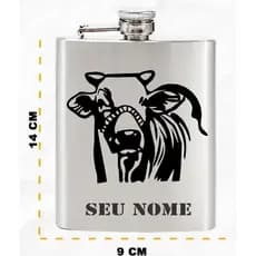 Cantil Inox Frasco 230ml Personalizado com seu nome