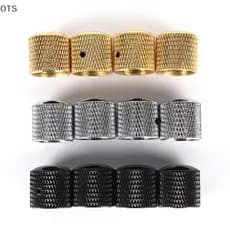 OTS 4 Peças De Metal Elétrico Baixo Guitarra Botões De Controle De Tom De Volume Cúpula + Chave