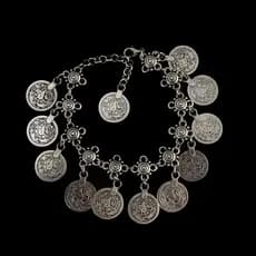 WoodAron Prata Antiga Boho Moeda Cigana Anklet Pulseira De Tornozelo Pé Jóias Femininas br
