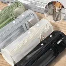 WoodAron Malha Dupla Utilização Bolsa De Armazenamento De Pincel De Maquiagem Estojo Portátil Simples Suporte De Balde D