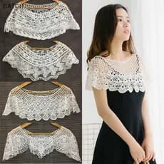 Capture Feminino Malha Oco Xale Envoltório Casamento Nupcial Vestido De Noite Renda Girassol Cachecol Encolher Capa Ponc