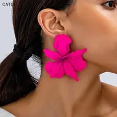 Capture Plissado Irregular Flor Brincos Para Mulheres Retro Elegante Moda Temperamento Acessórios De Orelha Festa De Cas