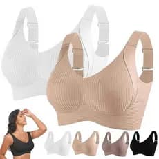 Captura 2025 Roupa Íntima Feminina Sem Costura Estilo Fino Seios Grandes Pequenos Fio Plus Size Sutiã Removível E Anti-F