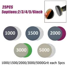 25Pcs 2 3 4 5 6 Polegadas 1000/1500/2000/3000/5000Grit Discos De Lixa A Seco Úmido