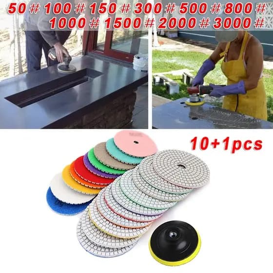[SUFA] 10pcs Almofada De Polimento Disco De Lixa De Pedra De 3 " 50 100 150 300 500 800 1000 1500 3000