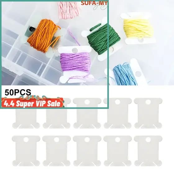 [SUFA] 10/20/50PCS Bobinas De Plástico Carretel De Linha Cartão De Bordado Fio Dental Ferramentas De Costura DIY