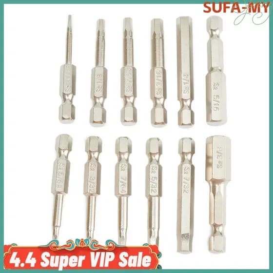 [SUFA] Conjunto De Brocas Allen Com Chave Sextavada De 12 Tamanhos , Troca Rápida , Conexão De Driver De Impacto , Broca