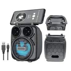 Caixa de Som Bluetooth 8W RGB com Suporte para Celular | Som Alto, Pequena, Portátil e Sem Fio