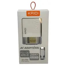 Carregador Completo Turbo 20W Lightning Kaidi KD-670A | USB