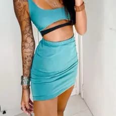 Saia curta Justa Curta Blogueira Confortável que Modela no corpo - E1