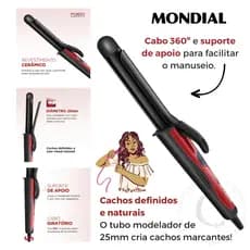 Babyliss Modelador de Cachos Mondial 25mm 210ºC EM-12 BIVOLT 110/220V Original + Nota fiscal