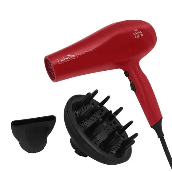 Secador de Cabelo Lichia Ceramic Ion 2100W com Difusor Gama Italy Original + Nota fiscal