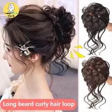 EMRRK > Coque Encaracolado Sintético Bagunçado Garra Chignon Clipe Elástico Cabelo Scrunchies Hairpieces Donut Updo Peça