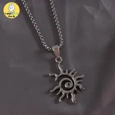 EMRRK > Moda Criativa Sol Chama Pingente Nelace Punk Hip Hop Retro Hipster Masculino Oco Para Fora Titânio Aço Jóias Nov