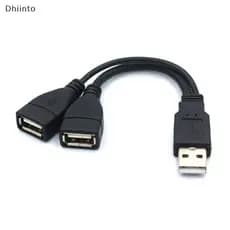 [Dhiint] Cabo Y Divisor USB 2.0 De 1 Macho Para 2 Fêmeas De Extensão Adaptador De Alimentação PC Carregamento De Transmissão De Dados
