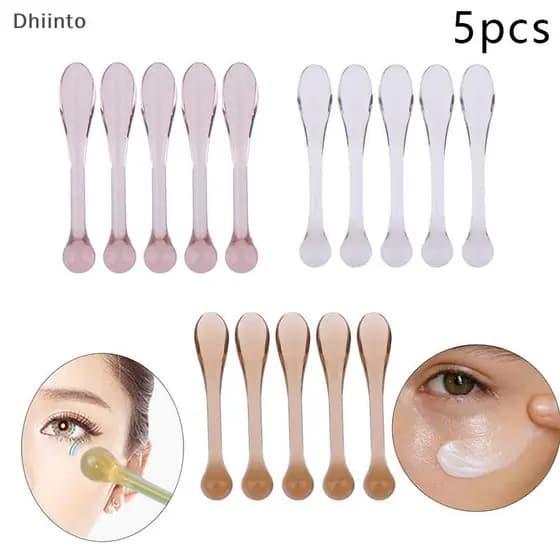 [Dhiint] 5 Peças Espátulas Cosméticas De Plástico Colher Aplicador De Creme Para Os Olhos Anti Rugas Massageador De Vara