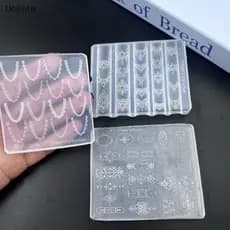 [Dhiint] Molde De Silicone 3D Para Arte Em Unhas , Estilo Europeu , Padrões Retrô , Design De Renda , Decoração , Faça V