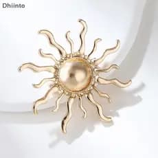 [Dhiint] Broches De Flores Do Sol De Personalidade Da Moda Para Roupas Femininas , Joias , Acessórios De Festa Em