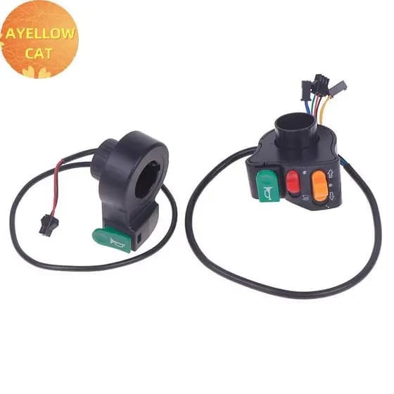AYellowcat 3 Em 1 Bicicleta Elétrica Scooter Motocicleta Lidar Com Interruptor De Plástico Farol Chifre Botão Sinal De V