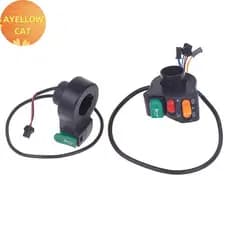 AYellowcat 3 Em 1 Bicicleta Elétrica Scooter Motocicleta Lidar Com Interruptor De Plástico Farol Chifre Botão Sinal De V