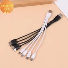 AYellowcat 20 Cm 4 Em 1 Cabo Carregador USB C 4 Portas Divisor De Carregamento Tipo Conector Para Celulares Smartphone T
