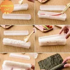 AYellowcat 3 Peças Kit Para Fazer Sushi , Molde Rolo De Arroz , Cozinha , Faça Você Mesmo , Fácil Chef , Ferramenta De B