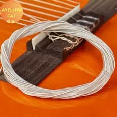 Conjunto De Cordas De Guitarra AYellowcat 6 Peças De Nylon Prateado Para Clássica BR