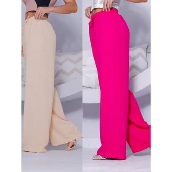 Calça Pantalona Forrada Duna Feminina. alfaiataria