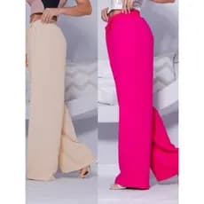 Calça Pantalona Forrada Duna Feminina. alfaiataria