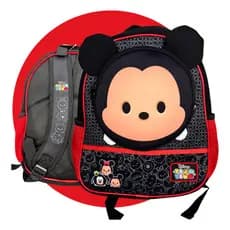 Mochila Escolar Infantil 9L 35cm Tsun Tsun Mickey Minnie Disney Bolsa de Costas