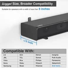 Nova Barra De Som Monta Braets De Parede-Fácil De Instalar Suporte De Prateleira Anti-Queda Universal Soundbar Alto-Fala
