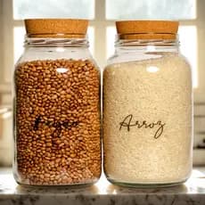 Kit 2 Potes de Mantimentos 3,2 litros Vidro | Porta Arroz e Feijão | Pote de vidro Hermético