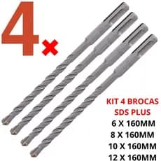 Kit Jogo De Brocas P/ Concreto 6mm 8mm 10mm 12mm Sds plus Mtx
